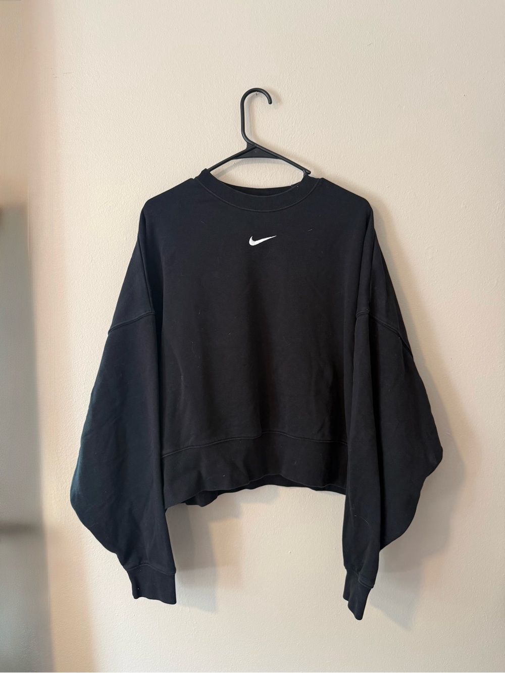 Nike Black Cropped Swoosh Sweatshirt